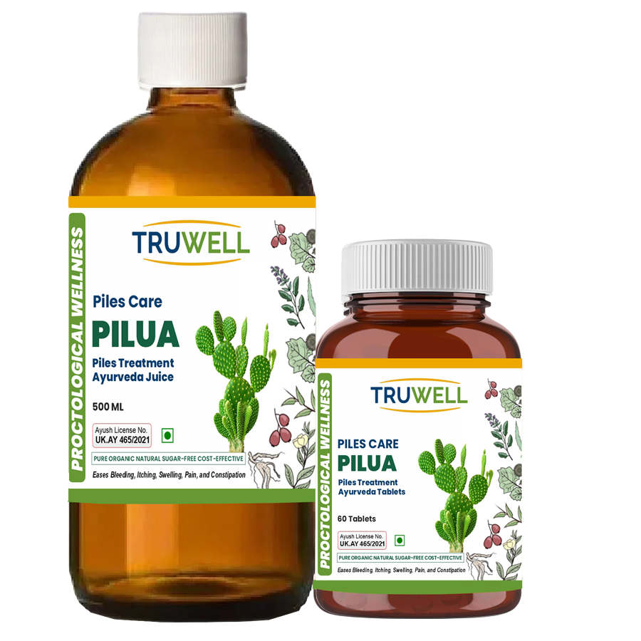 PILUA Juice & PILUA Tablets | Clinically Approved for Piles & Digestive Wellness | Reduces Inflammation & Discomfort | Ayurvedic Hemorrhoid Relief | Combo Pack