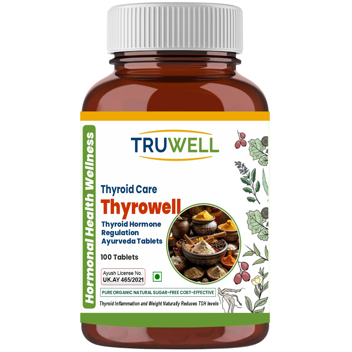 Thyrowell Tablets | Clinically Approved for Thyroid Health & Hormonal Balance | Supports Metabolism & Immunity | Ayurvedic Endocrine Wellness Formula