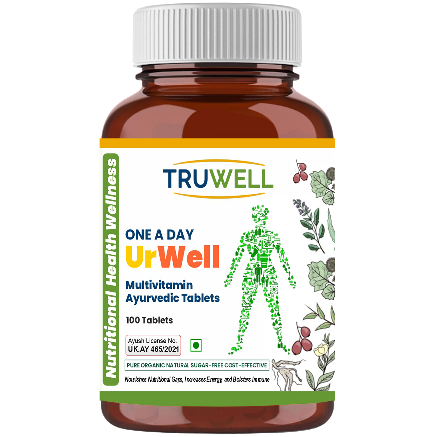 UrWell Once A Day Tablets | Clinically Approved Ayurvedic Multivitamin | Boosts Immunity, Energy & Overall Wellness | Daily Nutritional Support | 100 Tablets