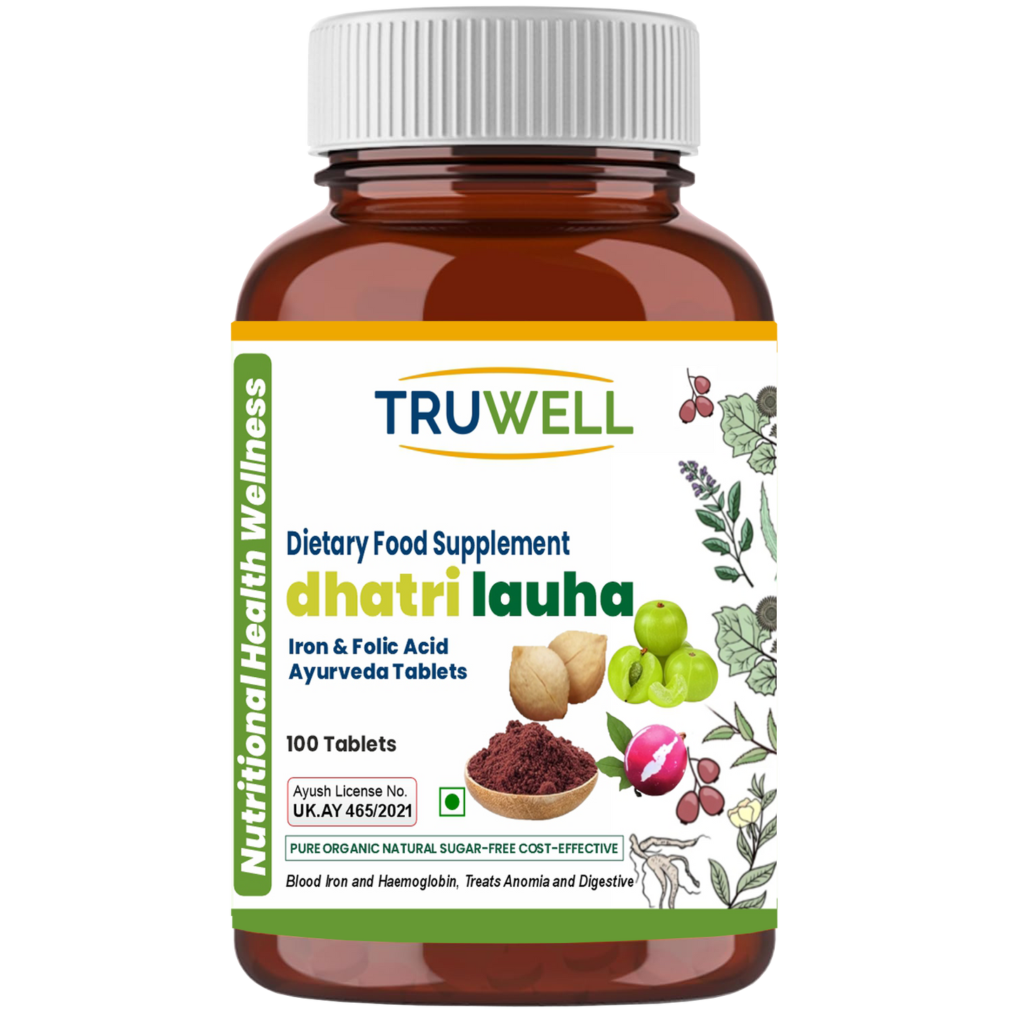 Dhatri Lauha Tablets | Clinically Approved Ayurvedic Iron Supplement | Boosts Hemoglobin, Energy & Immunity | Supports Healthy Blood Circulation | 100 Tablets