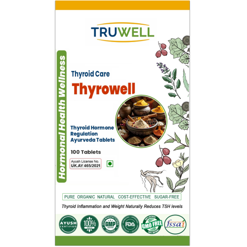 Thyrowell Tablets | Clinically Approved for Thyroid Health & Hormonal Balance | Supports Metabolism & Immunity | Ayurvedic Endocrine Wellness Formula