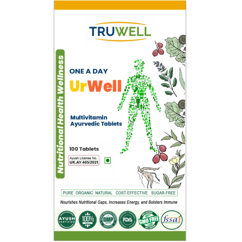 UrWell Once A Day Tablets | Clinically Approved Ayurvedic Multivitamin | Boosts Immunity, Energy & Overall Wellness | Daily Nutritional Support | 100 Tablets