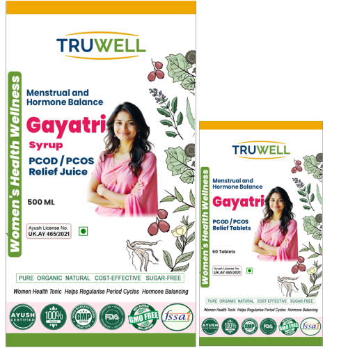 Gayatri Syrup & Gayatri Tablets | Clinically Approved for PCOS & PCOD Management | Balances Hormones & Supports Ovarian Health | Ayurvedic Women's Wellness | Combo Pack